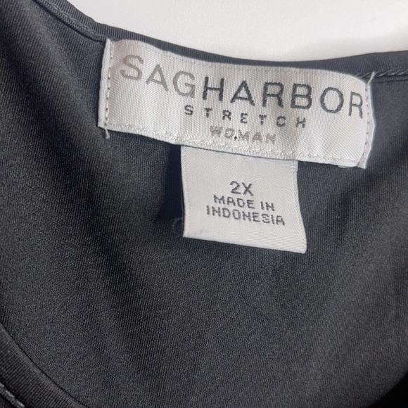 Sag Harbor Black Stretch Tank Top 2X PLUS SIZE - Picture 2 of 4